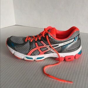 Asics Gray and Coral Athletic Shoes